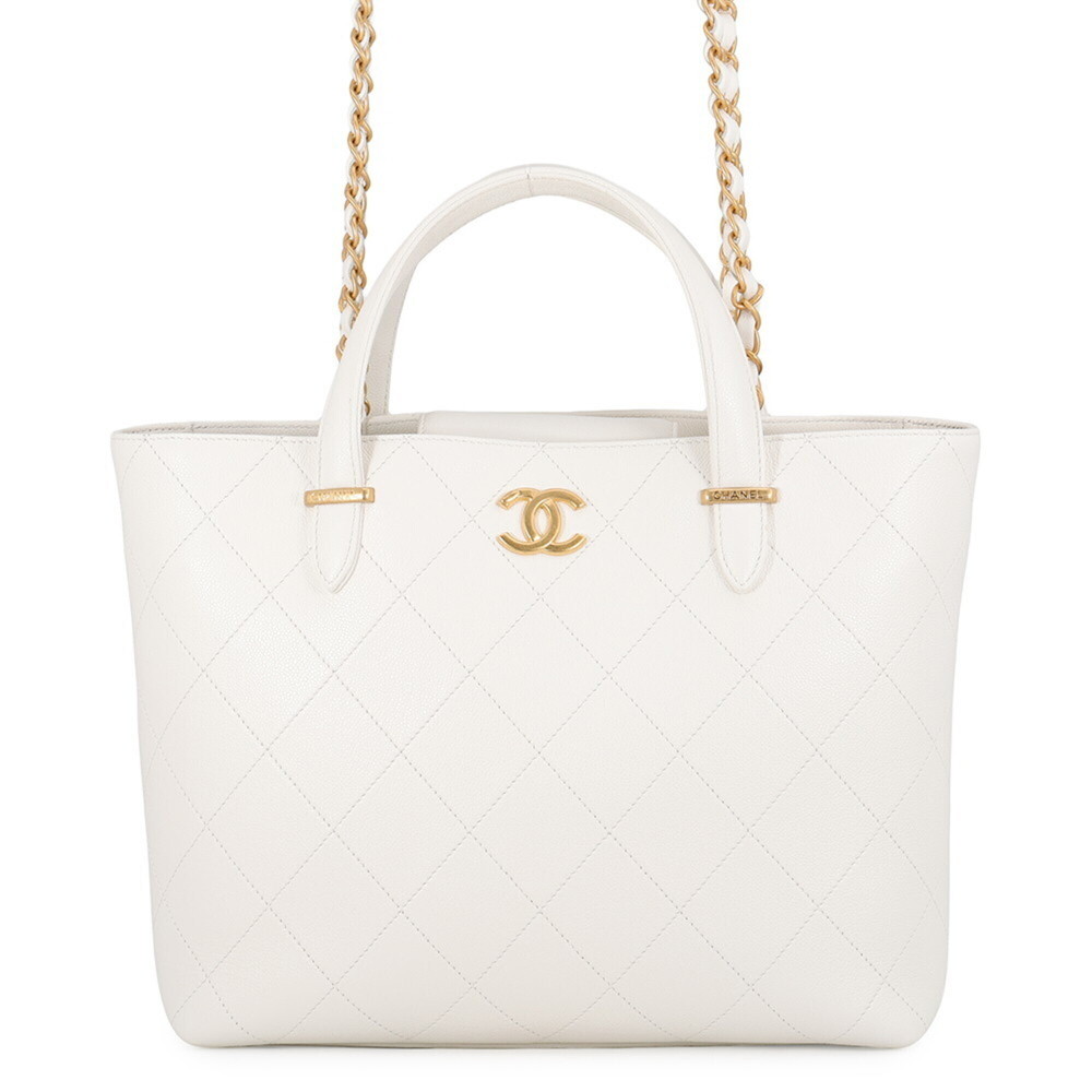 Chanel Matelassé Tote Bag, Coco Mark, Caviar Skin, AS5777, CHANEL 2-way Shoul...